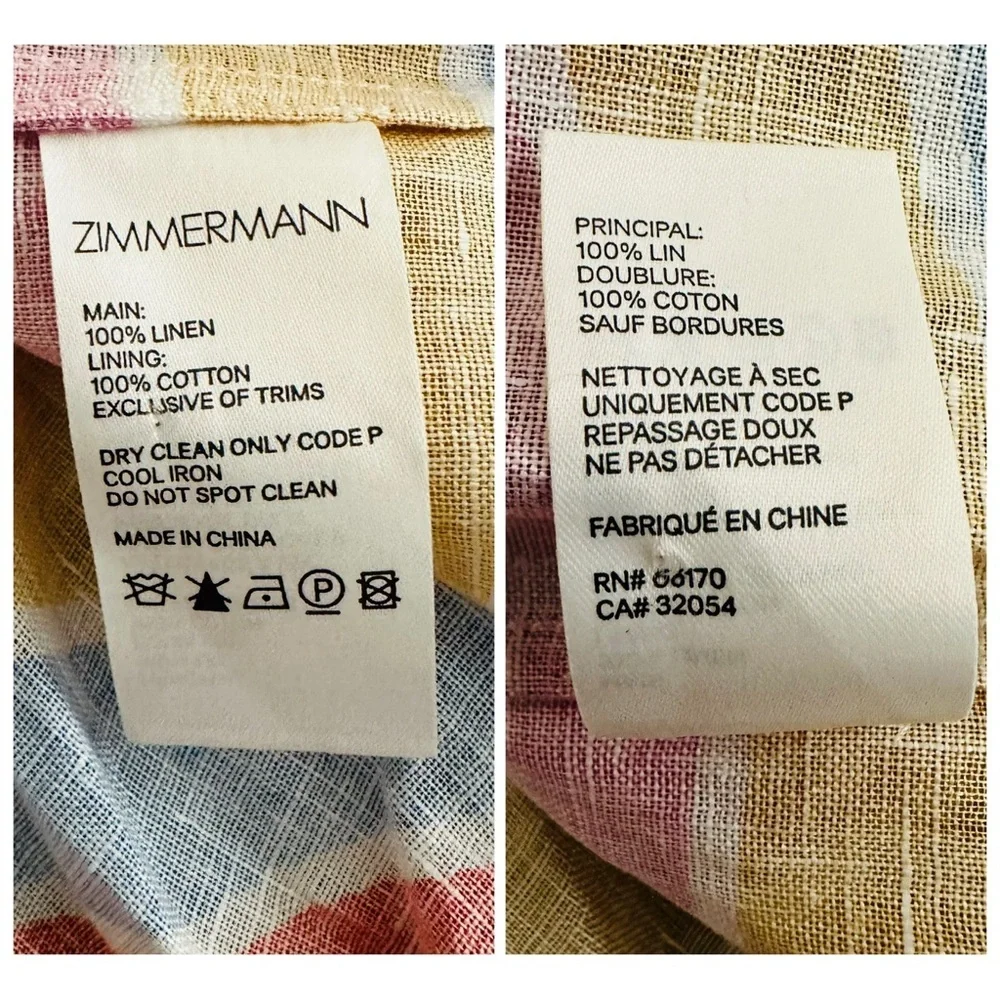 Zimmermann Fiesta Rainbow Striped Linen Halter Neck Midi Dress size 2 | US 10 - Picture 10 of 16
